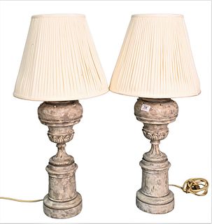 A Pair of Aiden Grey Monumental Lamps