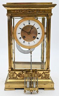 Brass and Glass Regulator Clock
