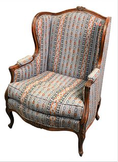 Trouvailles, Inc. Louis XV Style Upholstered Wing Chair