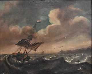 French Ship on Rough Sea