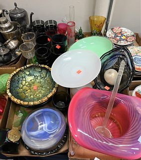 Four Tray Lots of Art Glass
