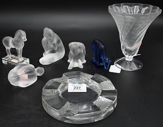 Seven Piece Lalique, France Crystal Grouping