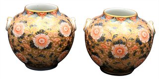 A Pair of Globular Form Japanese Satsuma Vases