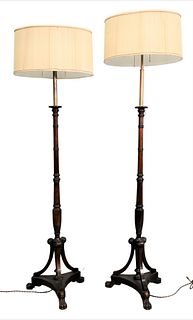 Pair of Wood Floor Lamps