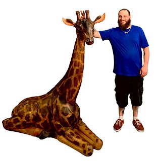 Art Ritchie Custom Wood Carving of a Baby Giraffe