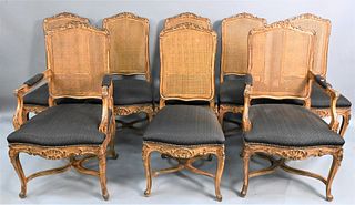 Set of Eight Lewis Mittman, Inc. Louis XV Style Dining Chairs
