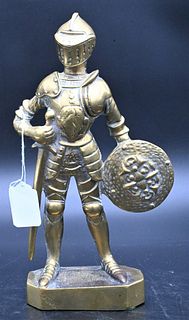 Cast Brass Figure of a Knight Doorstop