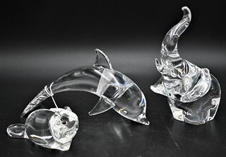 Three Piece Steuben Crystal Animal Figural Lot