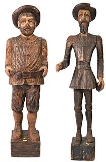 Two Life Size Carved Figures