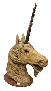 Art Ritchie Wood Carved Unicorn Head