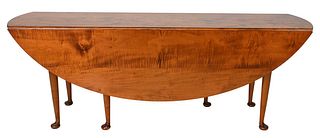 D.R. Dimes Tiger Maple Queen Anne Style Dining Table