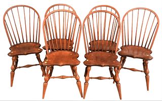Set of Six Windsor Style Bowback Chairs