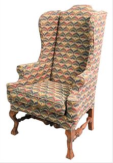 Queen Anne Style Custom Upholstered Wing Chair