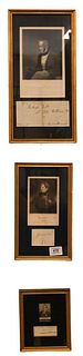 Six Piece Lot of Historical Autographs and Engravings