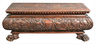 Heavily Carved Lift Top Coffer