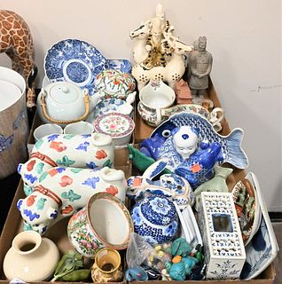 Four Tray Lots of Porcelain and Ceramic