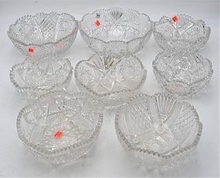 Eight Cut Glass Bowls