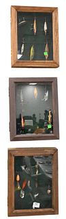 Seven Showcases/Shadow Boxes of Fish Lures