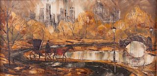 Robert Lebron Oil on Canvas "Central Park"