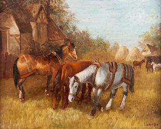 Equestrian Oil on Board, Signed Lasertas
