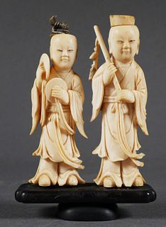 Chinese Ivory Figural Snuff Bottles