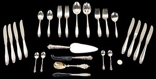36 Pcs. International Prelude Sterling Silver Flatware Service for 8, 43 items