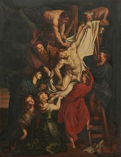 After Rubens O/C Painting, Descent from the Cross