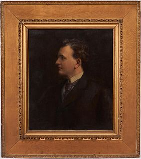 Carl Gutherz O/C Painting, Portrait of Albert Sidney Johnson