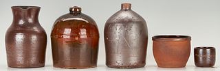 5 Southern & Mid-Atlantic Pottery Items, incl. Bell & African American
