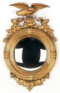 Federal Style Bullseye Mirror w/ Eagle Crest