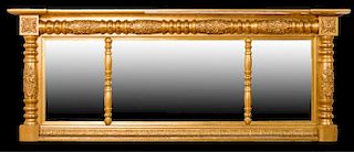Empire Gilded Wood Tripart Mirror