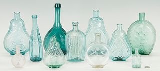 11 Blown Glass Flasks & Bottles