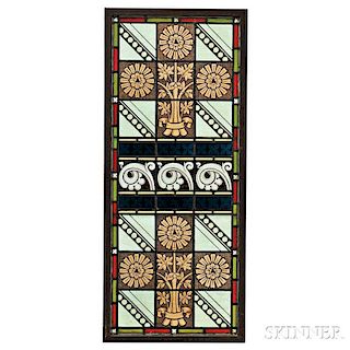 Arts and Crafts Stained Glass Panel