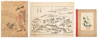 3 Asian Works on Paper, incl. Edo Period Prints