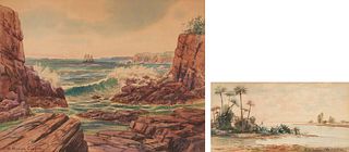 2 American W/C Coastal Landscapes, J. Ralph Wilcox & T. Heaton Cooper