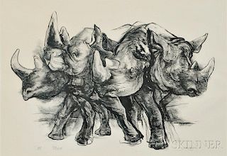 Jack Coughlin (American, b. 1932)      Rhinos