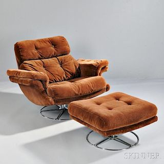 Swivel Lounge Chair and Ottoman