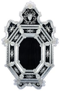 Venetian Style Etched Glass Mirror