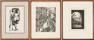 3 American School Prints, incl. Clyde Singer, Helen Beccard, Leo Meissner
