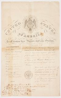 1852 Daniel Webster Signed Passport for Rev. Cunningham of Knoxville, TN.