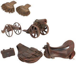 6 Civil War & World War I items, incl. Pittman Cartridge Box