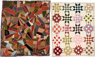 2 Quilts, incl. Southern "Ragged Robbin" Quilt & Crazy Quilt