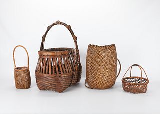 4 Japanese Woven Baskets