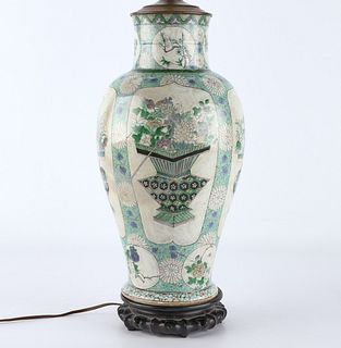 Chinese 19th c. Famille Verte Vase