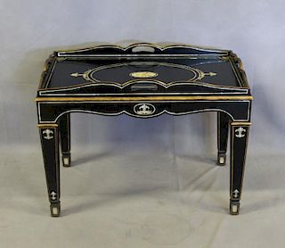 Lacquered Gilt and Mother of Pearl Decorated Tray