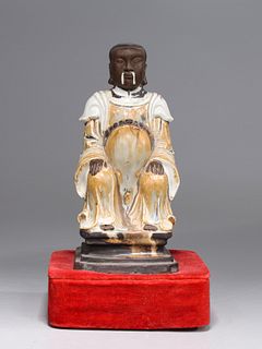Chinese late Ming Dynasty Glazed Pottery Figure
