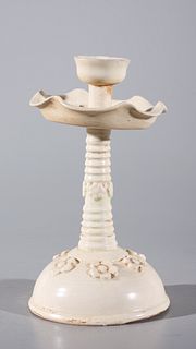 Chinese Glazed Ceramic Candlestick
