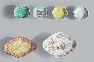 Six Antique Chinese Enameled Porcelains