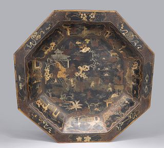 Chinese Porcelain Imitating Lacquer Charger