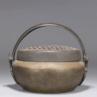Antique Chinese bronze handwarmer